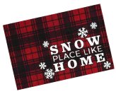 Festive Snowflake Plaid Accent Rug