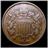 Stunning 1867 Two Cent Piece