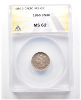 Civil War Era Nickel Coin Graded MS62 by ANACS