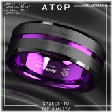 Midnight Amethyst Tungsten Ring