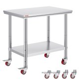 Stainless Steel Rolling Table with Undershelf