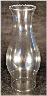 Clear Crimp Top Glass Hurricane Oil Lamp Chimney