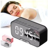 Mirrored Bluetooth FM Radio Wireless Music Alarm Clock