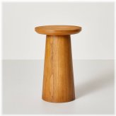 Aged Oak Round Pedestal Drink Table