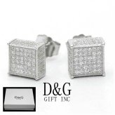 Sterling Square Zirconia Earrings