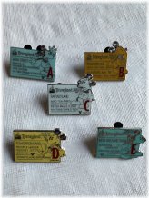 Magical Memory Mementos - Set of 5 Disneyland Ticket Pins