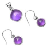 Brazilian Amethyst Sterling Silver Jewelry Set