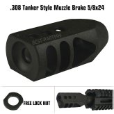 TankerPro Muzzle Brake with Jam Nut for Long-Range Rifles