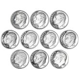 Roosevelt Dime Gem Proof Decade Set (1990-1999)
