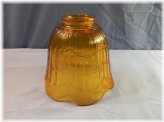 Amber Glass Ceiling Lamp Shade with Drape & Ribbed Design