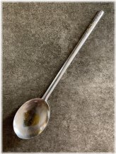 Mystery Asian Silver Spoon with Gold Heart and Engraving
