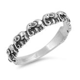 Elephant Stackable Band in .925 Sterling Silver