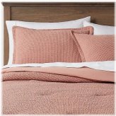 Blush Waffle Weave Comforter Set