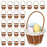 Springtime Miniature Baskets with Handles - Set of 24