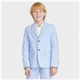 Seersucker Striped Suit Jacket