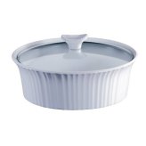 French White Round Ceramic Casserole