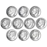 S Roosevelt Dime Gem DCam Proof 1980-1989 Decade Set