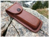 Brown Leather Folding Knife Case