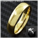 Gold-Toned Tungsten Carbide Men's Wedding Band Ring