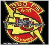 303rd Fighter Squadron KC Hawgs Whiteman AFB Velcro Patch