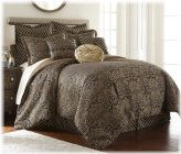 Floral Jacquard Oversized Comforter Set - Black Gold