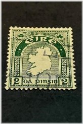 Eire 2 Pingin Green Stamp (1935) - Fine Hinged