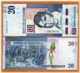 Guatemala Bicentennial 20 Quetzales Banknote, 2021