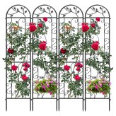 Black Metal Garden Arch Trellis Set