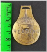 1920's Pennsylvania Reading Phillies Brass Fob Keychain