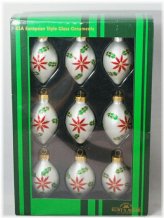 Festive Poinsettia Finial Ornament Set