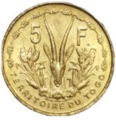 Togo French Mandate 5 Francs Coin