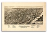 Albany Georgia Map - 1885 Vintage Bird's Eye View