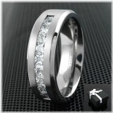 Princess Cut Titanium Anniversary Ring for Him