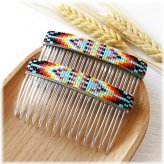 Navajo Beaded Hair Comb Duo