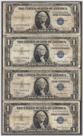 1935 $1 Silver Certificate Set with Double Dates and Low Serial Number