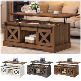 Rustic Barnwood Sliding Door Coffee Table