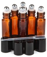 Amber Glass Roll-on Bottle Set