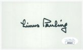 Linus Pauling Signed Index Card with JSA Authentication