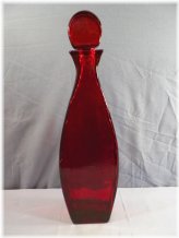 Spanish Ruby Red Stained Glass Bottle with Stopper
