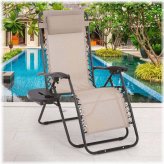 Relaxa Chair: Folding Outdoor Lounge Recliner with Cup Holder