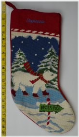 Frosty Arctic Monogrammed Wool Stocking