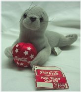 Coca-Cola Gray Seal Bean Bag Plush