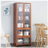 Bamboo Flip-Up Acrylic Door Storage Cabinet