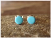 Turquoise Round Post Earrings by Angie Rosetta