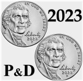 2023 P and D Jefferson Nickel Uncirculated Coin Set