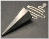 Faceted Shungite Pendulum with Chain