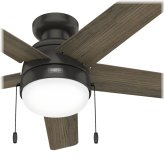 Noble Breeze Ceiling Fan with Pull Chain and Light, 52 inch