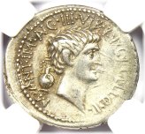 Gelius Poplicola Denarius - 41 BC (NGC Choice VF)
