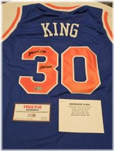 King's Blue HOF Jersey with Bernard King's Autograph
