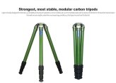 Olive Green Carbon Fiber Tall Tripod with 75mm Video Bowl